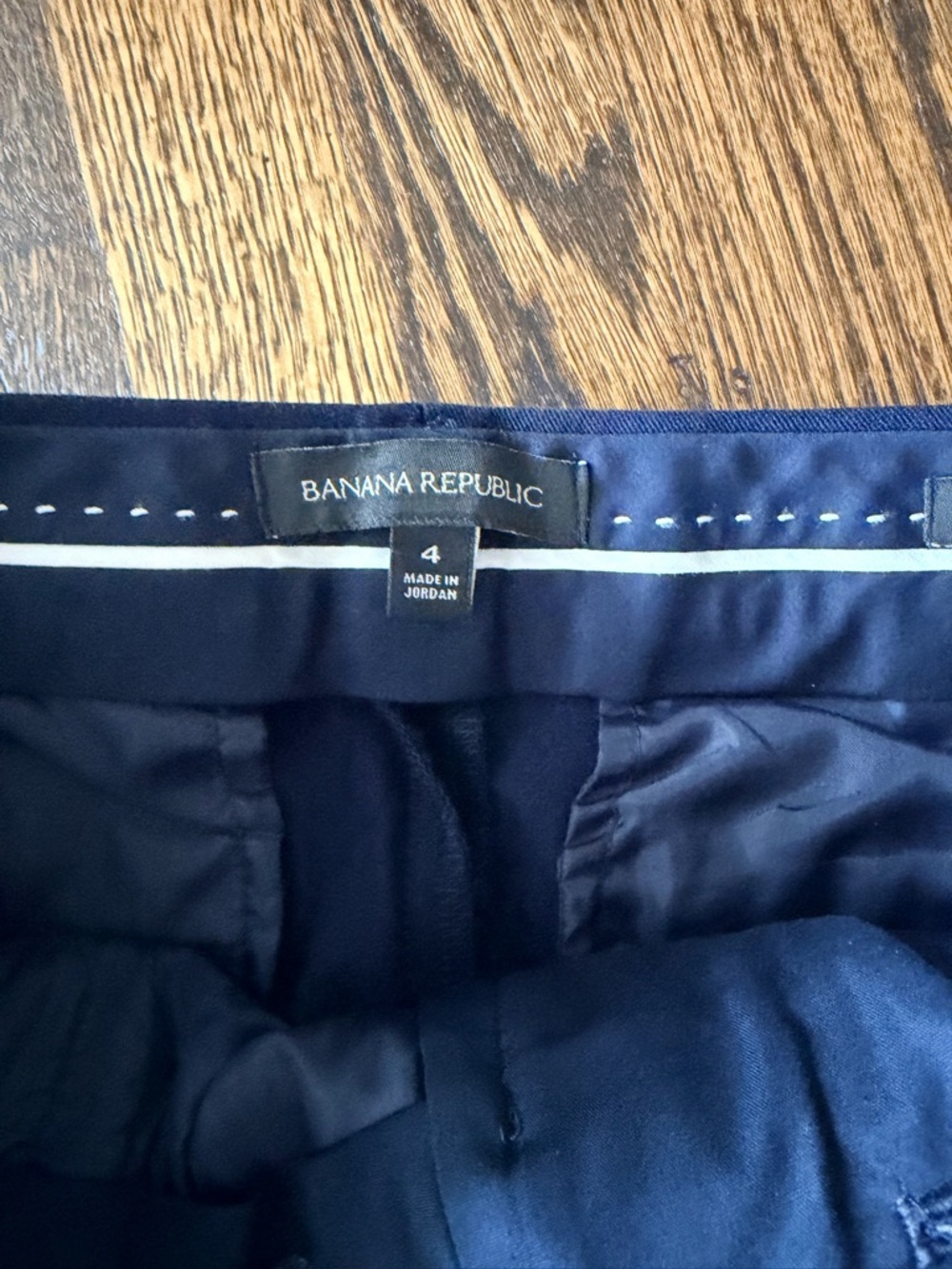 Banana Republic Sloan Navy Blue Chinos with white Side Stripes 4 - Picture 3 of 3